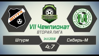VII Чемпионат ЮСМФЛ. Вторая лига. Штурм - Сибирь-М 4:7,  г. Обзор