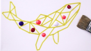 🐋Galaxy Whale | Playing with Acrylic Paint | Masking tape art #221