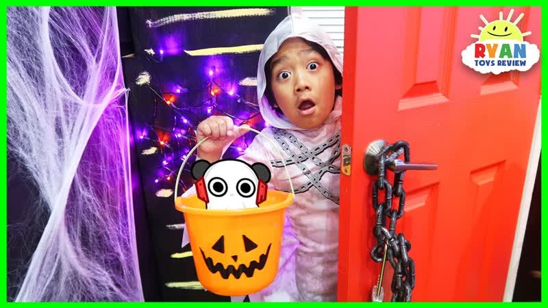 Ryan Trick or Treat in Halloween Box Fort