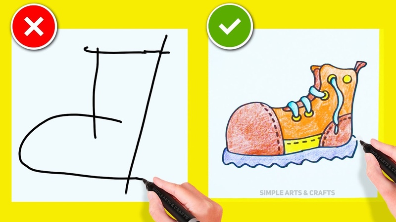 How To Draw a Boot, Shoe Drawing Step by Step DIY Tutorial For