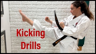 Karate workout: kicking drills