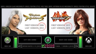 Virtua Fighter 5 vs Tekken 7 (Xbox 360 vs Xbox One) Side by Side Comparison