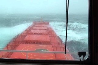 Typhoon on sea.