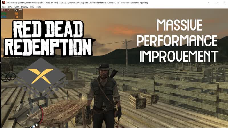 Red Dead Redemption Massive New Performance Increase 60 FPS Unlocked Xenia Canary