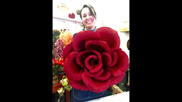 Mega rose in carta crespa