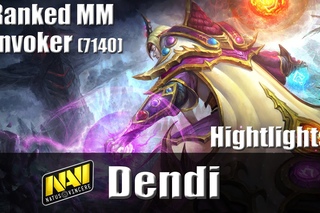 Dota 2 - Dendi plays invoker, highlights ( mmr) Ranked MM