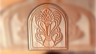 Exclusive Flower Vase Floral Design to wood Cupboard part in Automatic machine