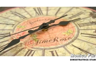 Dècoupage: Orologio romantico realizzato con Cracklè per Vetro