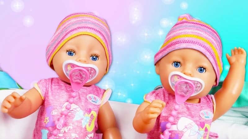 Беби Бон в видео онлайн Близняшки Baby Born балуются Весёлые