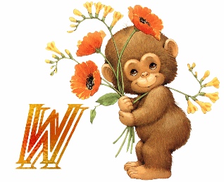 Обезьяна алфавит с цветами, image #21