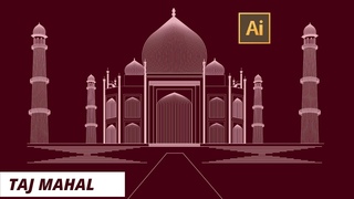 Create Taj Mahal in Adobe Illustrator using blend tool | Line Art Tutorial