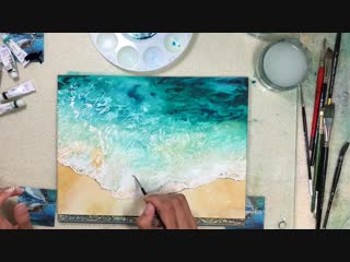 Морская вода акварелью