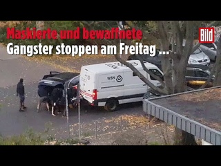 Geldtransporter Überfall in Berlin von Passanten gefilmt