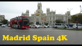 Walk around Madrid Spain 4K. Retiro - Gran Via - Plaza de España.