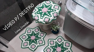 Jogo de banheiro fácil em crochê (Destro) #LenaCrochês #crochê #square