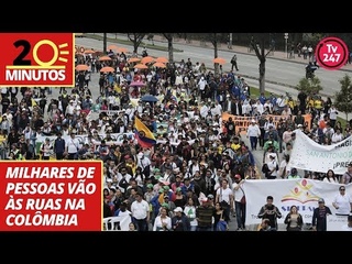O dia em 20 minutos: milhares de pessoas vão às ruas na Colômbia