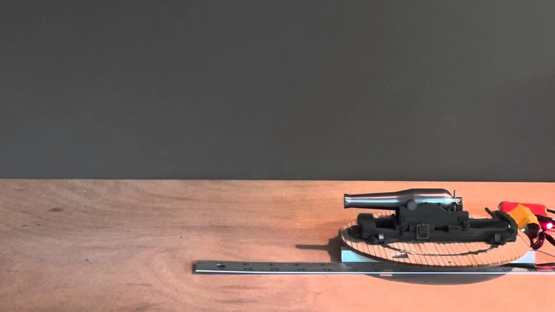 Test fire of 1, 32 Scale 11 Dahlgren black powder cannon for USS Keokuk