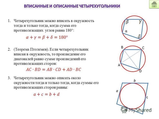 Вписанный четырехугольник технологическая карта урока