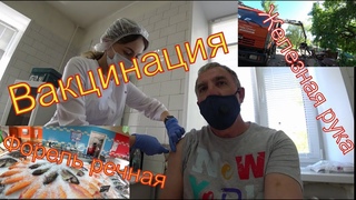 Пошел на вакцинацию.Купили рыбу для засолки.Уборка мусора механической рукой.