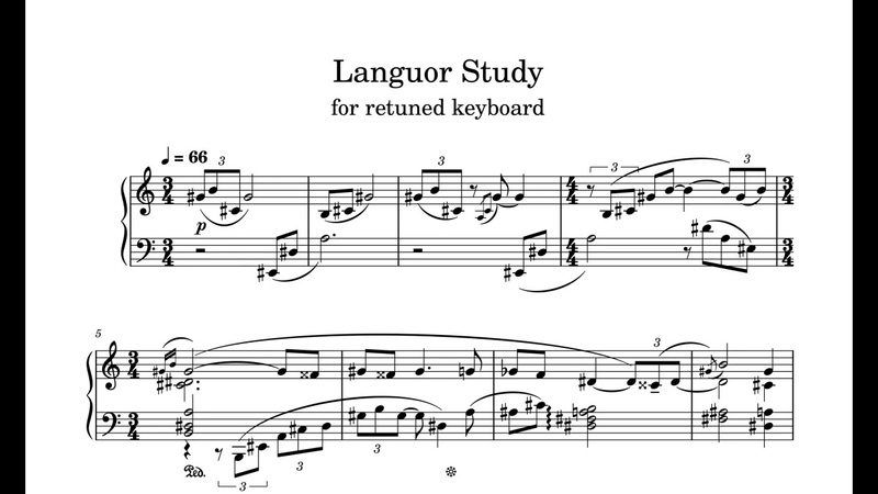 Languor Study, for microtonal keyboard in