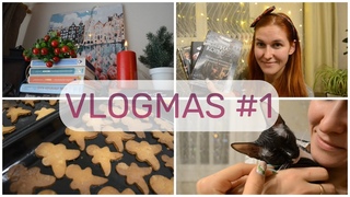VLOGMAS #1  Украшаем комнату, печем печеньки, танцуем с кошкой и конечно ЧИТАЕМ
