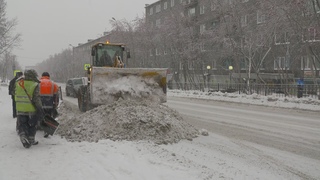 Снегопад в Кировске