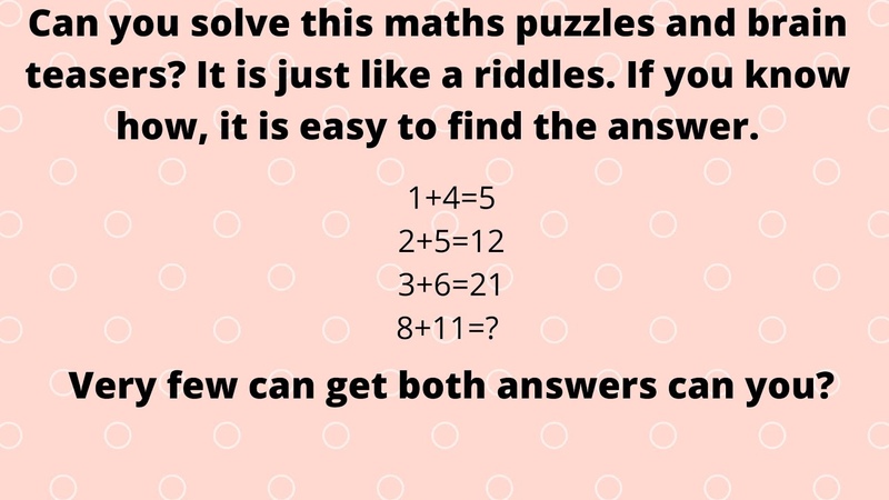 TRICKY MATHS PUZZLES WITH ANSWERS Maths puzzles for